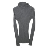 INC Womens Grey Plain Pullover Roll Neck Basic Knit M Rayon Jumper