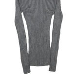 INC Womens Grey Plain Pullover Roll Neck Basic Knit M Rayon Jumper