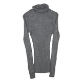 INC Womens Grey Plain Pullover Roll Neck Basic Knit M Rayon Jumper