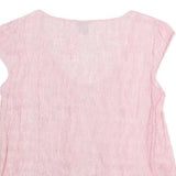 GAP Womens Pink & White Striped Basic Top Short Sleeve Round Neck M Cotton Blend