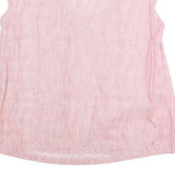 GAP Womens Pink & White Striped Basic Top Short Sleeve Round Neck M Cotton Blend
