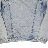 JUNGLE STEAMSHIPS CO Mens Blue Denim Sherpa Collar Jacket L Cotton Blend Button