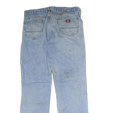DICKIES Mens Jeans Blue Regular Straight Denim Light W38 L36 Workwear Zip