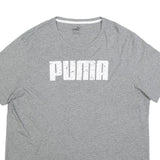 PUMA Mens Grey Cotton Blend Classic T-Shirt 2XL Short Sleeve Crew Neck Logo