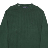 NAUTICA Mens Green Patterned Jumper Crew Neck Basic Knit XL Cotton Blend Casual