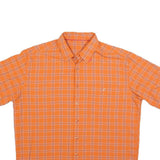 MAMMUT Mens Orange Check Outdoor Short Sleeve Shirt L Lightweight Casual