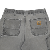CARHARTT Mens Shorts Grey Casual Cotton Blend XL W34 Distressed