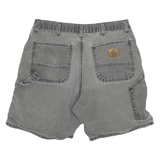 CARHARTT Mens Shorts Grey Casual Cotton Blend XL W34 Distressed
