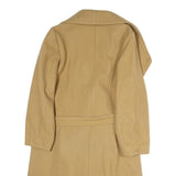 FASHION EXPLORE Womens Beige Classic Jacket M Cotton Plain Belted Long Sleeve