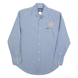 WRANGLER Mens Blue Shirt M Cotton Blend Classic Western Style Long Sleeve