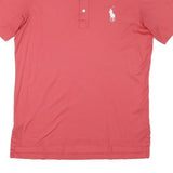 POLO RALPH LAUREN Womens Red Short Sleeve Plain M Cotton Blend Polo Shirt