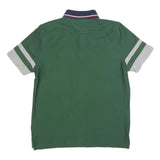 TOMMY HILFIGER Mens Green Navy Blue & Grey Contrast Sleeve Short Sleeve Polo