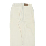LAUREN RALPH LAUREN Womens Cotton Blend Cream Regular Straight Trousers W26 L27