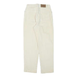 LAUREN RALPH LAUREN Womens Cotton Blend Cream Regular Straight Trousers W26 L27