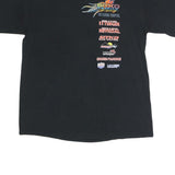 GILDAN Mens Black Sitko Racing Graphic T-Shirt L Short Sleeve Crew Neck