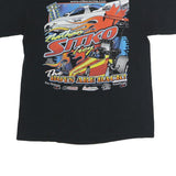 GILDAN Mens Black Sitko Racing Graphic T-Shirt L Short Sleeve Crew Neck