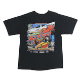 GILDAN Mens Black Sitko Racing Graphic T-Shirt L Short Sleeve Crew Neck