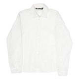 ZARA Womens White Printed Shirt Long Sleeve Collared XS Elegant Button Fastening