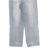 WIN-TOP Mens Relaxed Blue Denim Light W30 L30 Casual Cotton Blend Zip Jeans