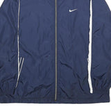 NIKE Mens Blue & White Sportswear Zip Jacket XL Polyamide Blend Lightweight