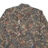 SCHMIDT Mens Brown Camouflage Cotton Blend Shirt L Button-Down Collar Long