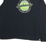 NFL Mens Black Seattle Seahawks Football Team Long Sleeve Crew Neck T-Shirt 2XL