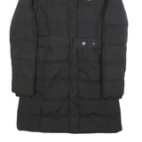 DIESEL Womens Black Jacket S Polyester Puffer Zip Belted Casual Warm Outerwear