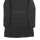 DIESEL Womens Black Jacket S Polyester Puffer Zip Belted Casual Warm Outerwear
