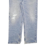 CARHARTT Mens Regular Fit Blue Denim Jeans W34 L30 Distressed Cotton Blend Zip