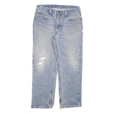 CARHARTT Mens Regular Fit Blue Denim Jeans W34 L30 Distressed Cotton Blend Zip