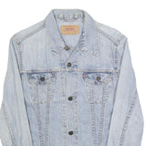 LEVI'S Womens Blue Denim Cotton Jacket S Button Closure Classic Fit Casual