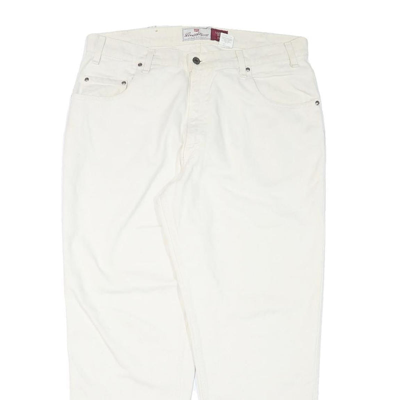 LEVI'S Womens White Relaxed Straight Denim Jeans W36 L28 Classic Zip Cotton