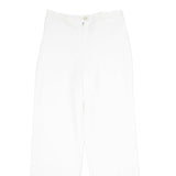 LINGARA Womens White Regular Fit Straight Leg Trousers W28 L34 Zip Closure