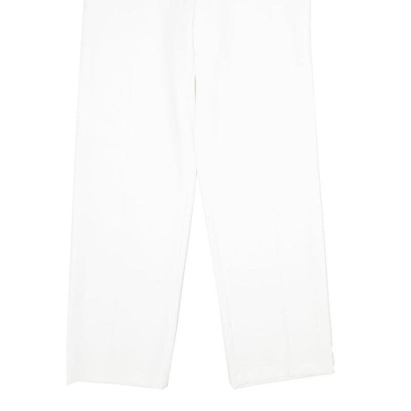 LINGARA Womens White Regular Fit Straight Leg Trousers W28 L34 Zip Closure