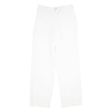 LINGARA Womens White Regular Fit Straight Leg Trousers W28 L34 Zip Closure