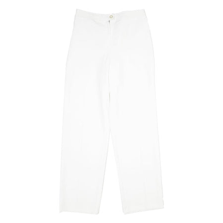 LINGARA Womens White Regular Fit Straight Leg Trousers W28 L34 Zip Closure