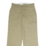 DICKIES Mens Cotton Beige Regular Fit Straight Leg Trousers W36 L30 Workwear