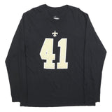 FANATICS Mens Black & Cream Kamara 41 Long Sleeve Crew Neck Cotton Blend L