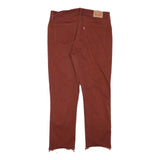 LEVI'S Womens Cotton Blend Rust Brown Regular Straight Trousers W32 L26 Casual