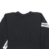 NIKE Womens Black Cotton Blend Crew Neck L Sweatshirt Cropped Logo Print