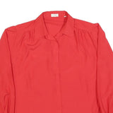 G PATRICK Womens Red Long Sleeve Shirt Collar Blouse L Classic Lightweight