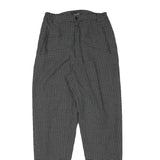 MADE FASHION Womens Polyester Blend Black Check Relaxed Straight Trousers W25