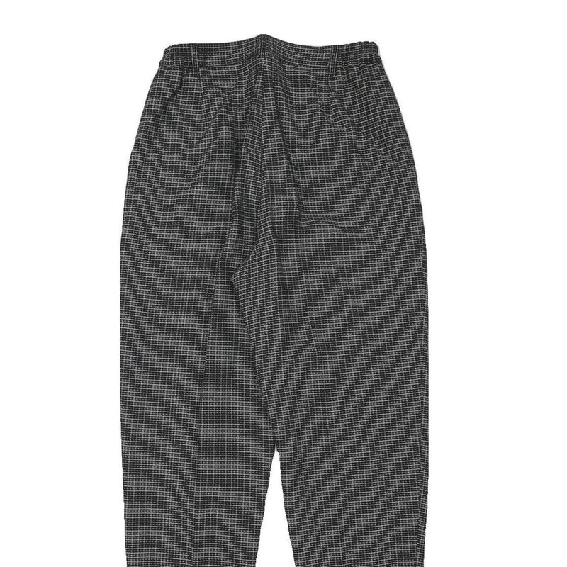 MADE FASHION Womens Polyester Blend Black Check Relaxed Straight Trousers W25