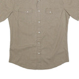 WRANGLER Mens Beige Pattern Short Sleeve Shirt XS Cotton Blend Casual