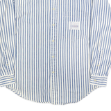NAUTICA Mens Blue & White Striped Shirt S Classic Fit Casual Cotton Blend