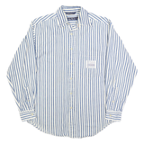 NAUTICA Mens Blue & White Striped Shirt S Classic Fit Casual Cotton Blend