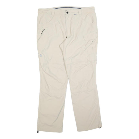 ICEPEAK Mens Polyester Blend Beige Regular Zip Trousers W40 L34 Outdoor Casual
