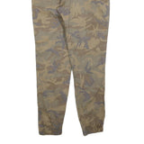 FSBN Mens Cotton Blend Slim Camouflage Trousers W32 L30 Drawstring Casual