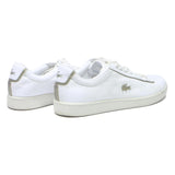 LACOSTE Straightset Womens Leather Trainers White UK 6.5 Classic Casual Style