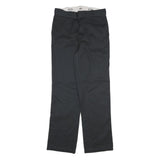 DICKIES Mens Cotton Blend Black Regular Straight Trousers W30 L33 Workwear Zip